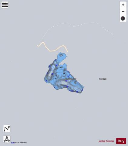 Lac Hermine depth contour Map - i-Boating App - Satellite