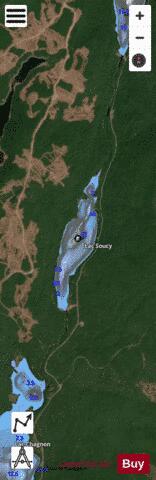 Soucy, Lac depth contour Map - i-Boating App - Satellite