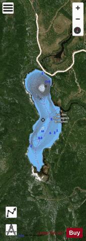 Montagnes Blanches, Lac des depth contour Map - i-Boating App - Satellite