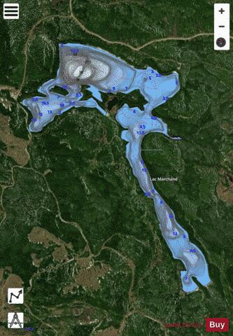 Marchand, Lac depth contour Map - i-Boating App - Satellite