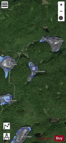 Pennee, Lac depth contour Map - i-Boating App - Satellite