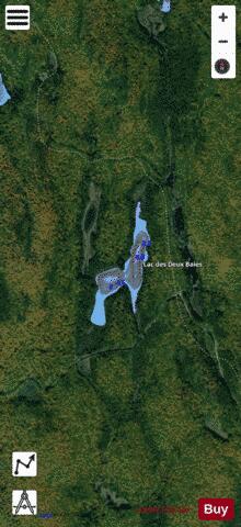 Deux Baies, Lac des depth contour Map - i-Boating App - Satellite