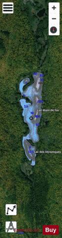 Main de Fer, Lac depth contour Map - i-Boating App - Satellite