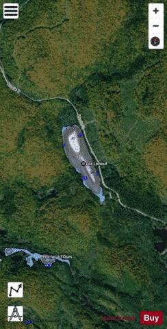 Leneuf, Lac depth contour Map - i-Boating App - Satellite