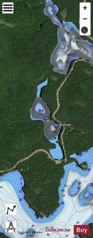 Germain, Lac depth contour Map - i-Boating App - Satellite