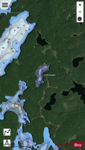 Burroughs, Lac depth contour Map - i-Boating App - Satellite
