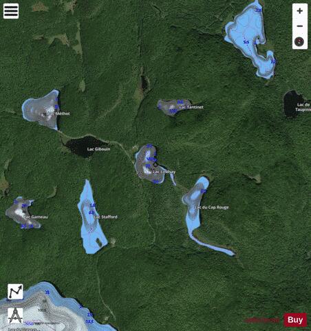 Lindsay, Lac depth contour Map - i-Boating App - Satellite
