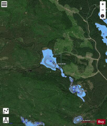 Bois Brule, Lac du depth contour Map - i-Boating App - Satellite