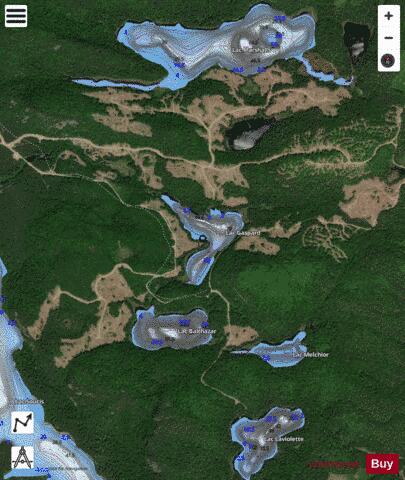 Gaspard, Lac depth contour Map - i-Boating App - Satellite