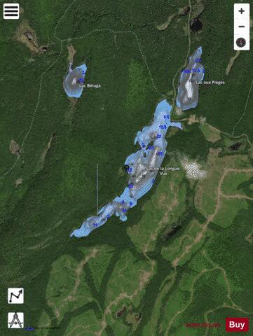 Longue-Vue, Lac de la depth contour Map - i-Boating App - Satellite
