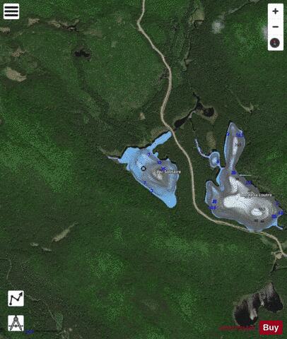 Solitaire, Lac depth contour Map - i-Boating App - Satellite