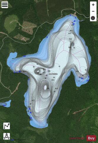 Simon, Lac depth contour Map - i-Boating App - Satellite