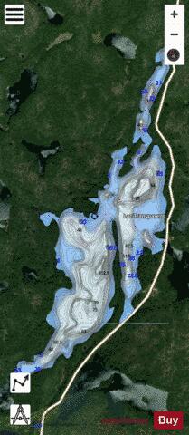 Transparent, Lac depth contour Map - i-Boating App - Satellite
