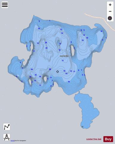 Lac Rodin depth contour Map - i-Boating App - Satellite