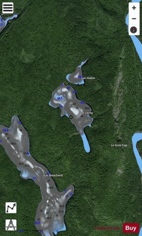Leroy, Lac depth contour Map - i-Boating App - Satellite