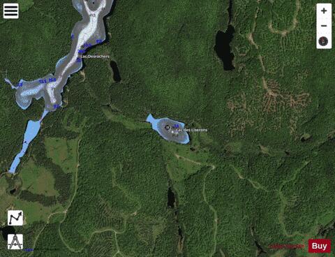 Liserons, Lac des depth contour Map - i-Boating App - Satellite