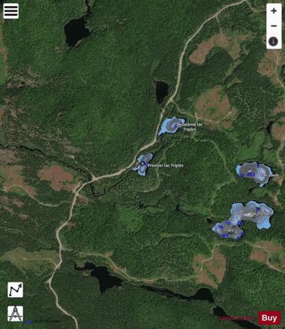 Triplet, Premier lac depth contour Map - i-Boating App - Satellite