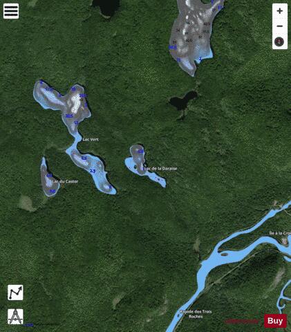 Daraise, Lac de la depth contour Map - i-Boating App - Satellite