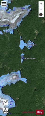 Souchets, Lac des depth contour Map - i-Boating App - Satellite