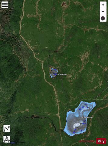 Murphy, Lac depth contour Map - i-Boating App - Satellite