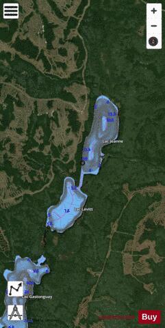 Jeanne, Lac depth contour Map - i-Boating App - Satellite