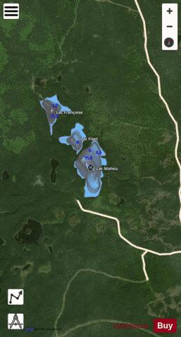 Maheu, Lac depth contour Map - i-Boating App - Satellite