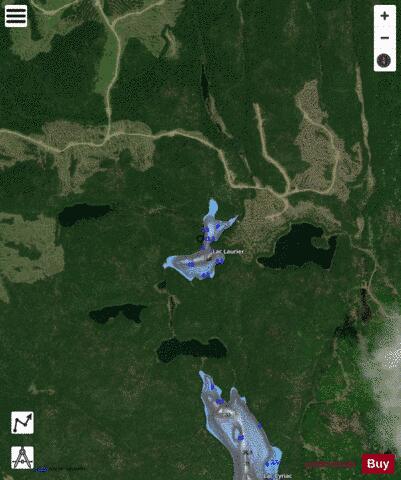 Laurier, Lac depth contour Map - i-Boating App - Satellite