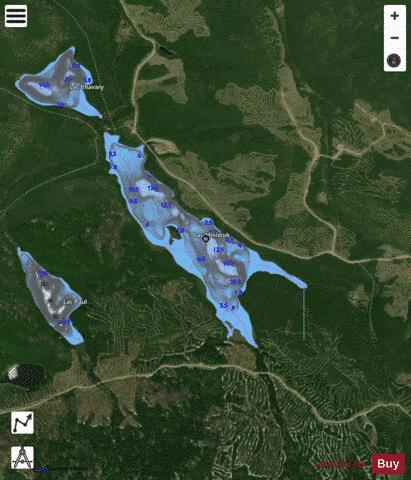 Ministuk, Lac depth contour Map - i-Boating App - Satellite