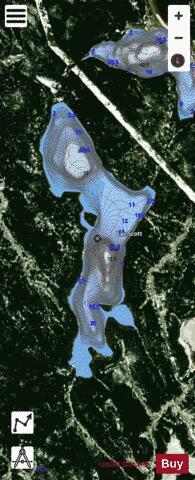 Scott, Lac depth contour Map - i-Boating App - Satellite