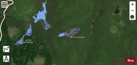 Chicoutai, Lac depth contour Map - i-Boating App - Satellite