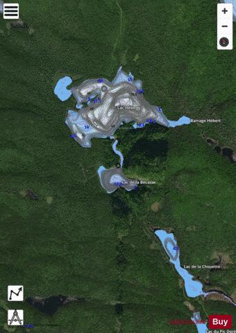 Becasse, Lac de la depth contour Map - i-Boating App - Satellite