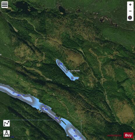 Airelle, Lac de l' depth contour Map - i-Boating App - Satellite