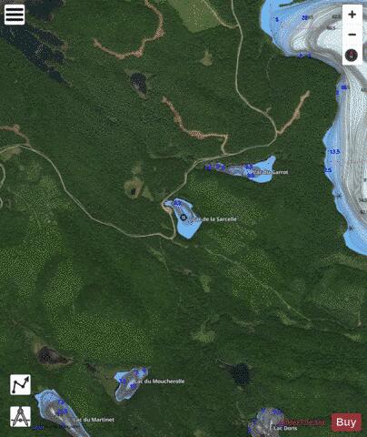 Sarcelle, Lac de la depth contour Map - i-Boating App - Satellite