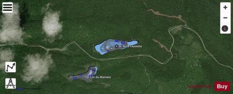 Fauvette, Lac de la depth contour Map - i-Boating App - Satellite