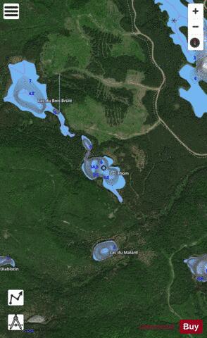 Thom, Lac depth contour Map - i-Boating App - Satellite