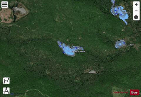 Diablotin, Lac du depth contour Map - i-Boating App - Satellite