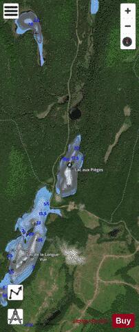 Pieges, Lac aux depth contour Map - i-Boating App - Satellite