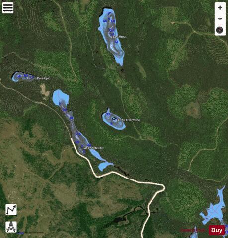 Hermine, Lac de l' depth contour Map - i-Boating App - Satellite
