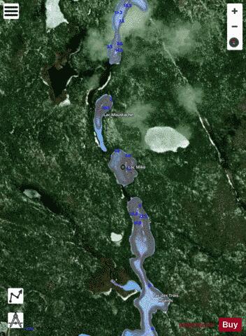 Mike, Lac depth contour Map - i-Boating App - Satellite
