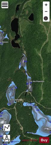 Pissenlits, Lac des depth contour Map - i-Boating App - Satellite