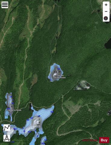 Franciscains, Lac des depth contour Map - i-Boating App - Satellite
