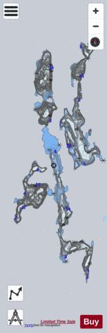 Grand lac Caotibi depth contour Map - i-Boating App - Satellite