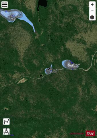 Bouleaux, Petit lac des depth contour Map - i-Boating App - Satellite