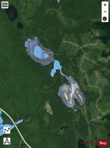Andon, Lac depth contour Map - i-Boating App - Satellite