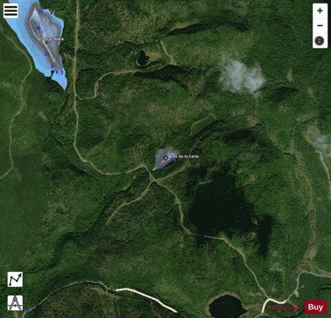 Carie, Lac de la depth contour Map - i-Boating App - Satellite