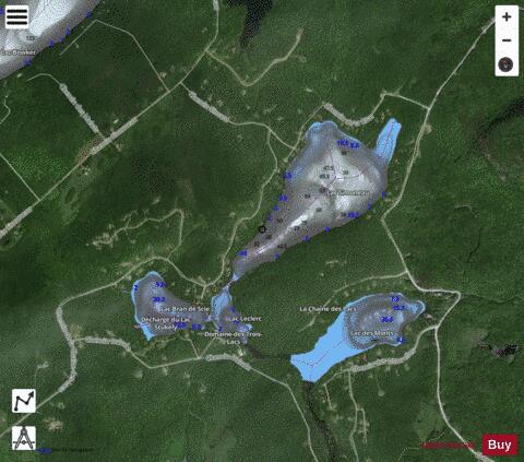 Bran de Scie, Lac depth contour Map - i-Boating App - Satellite