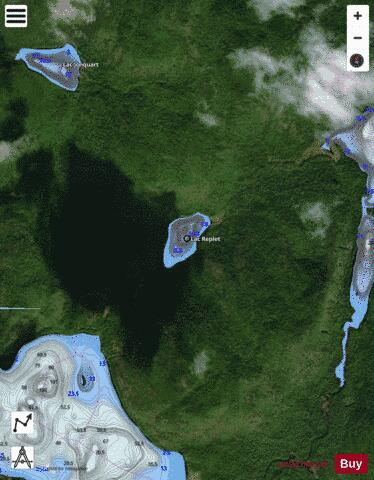 Replet, Lac depth contour Map - i-Boating App - Satellite