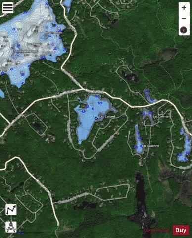 Canard, Lac depth contour Map - i-Boating App - Satellite