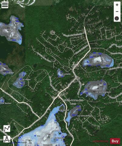 Loiselle, Lac depth contour Map - i-Boating App - Satellite