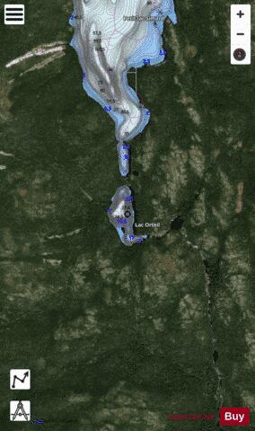 Orteil, Lac depth contour Map - i-Boating App - Satellite